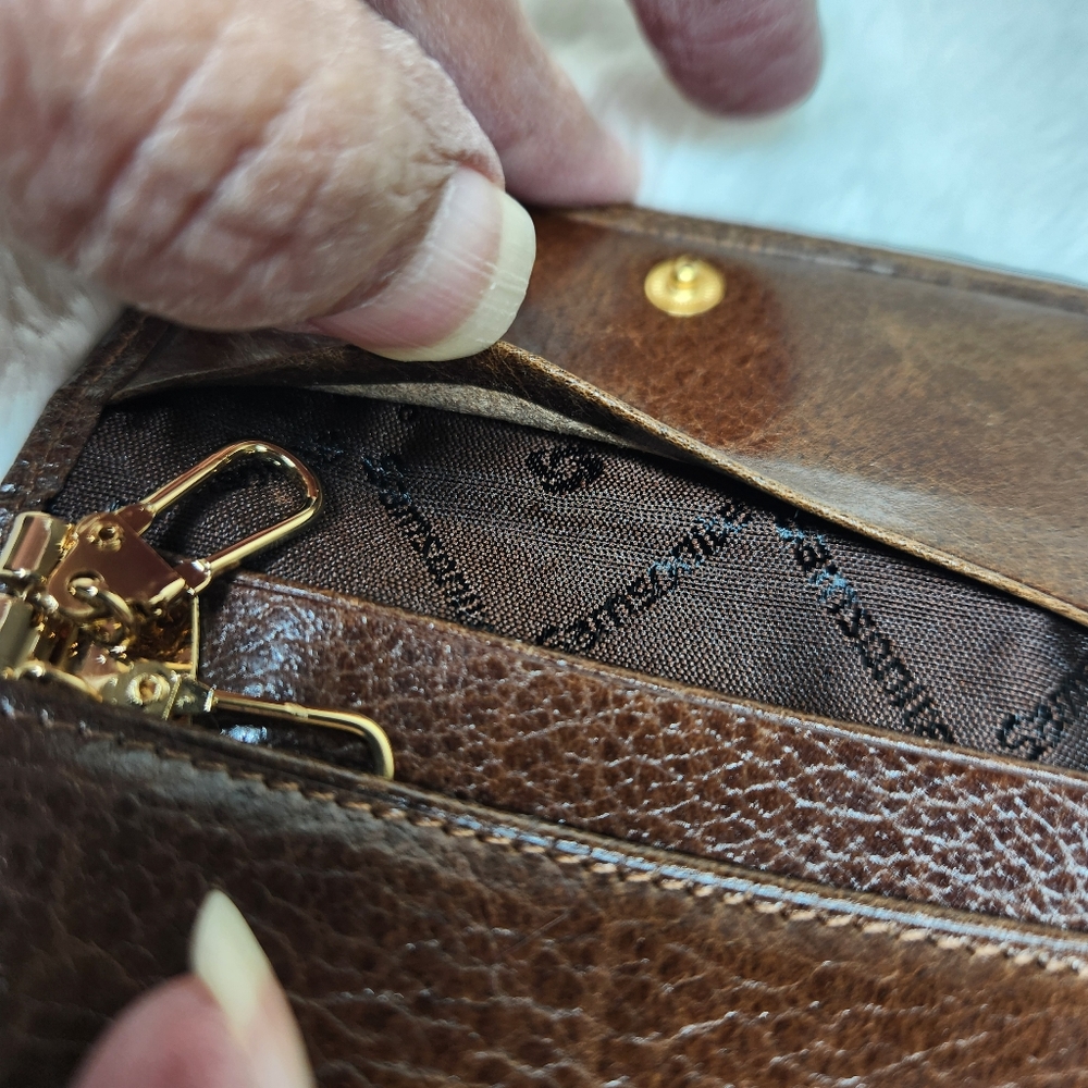 Vintage Samsonite Brown Full Grain Leather Wallet Key Holder - Picture 6 of 9